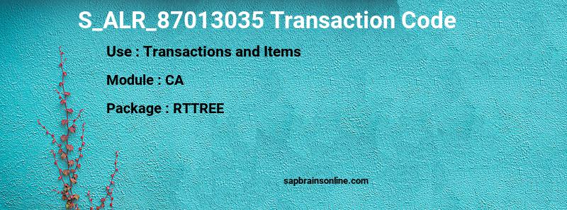 SAP S_ALR_87013035 transaction code