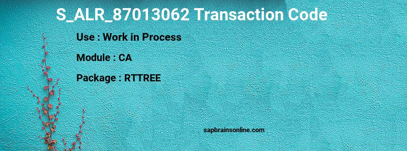 SAP S_ALR_87013062 transaction code