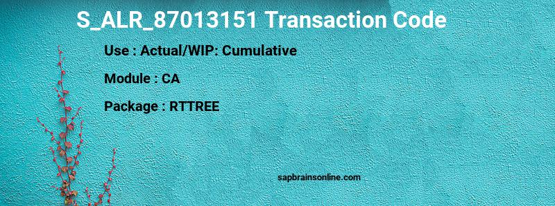 SAP S_ALR_87013151 transaction code