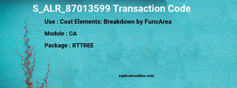 SAP S_ALR_87013599 transaction code