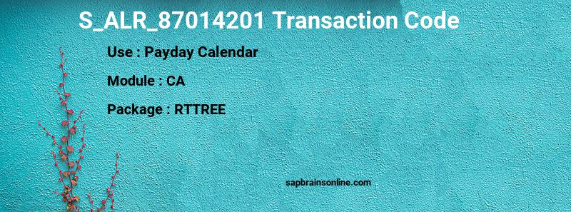 SAP S_ALR_87014201 transaction code