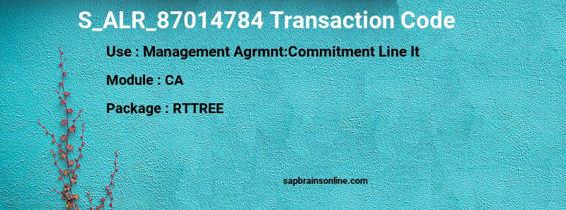 SAP S_ALR_87014784 transaction code