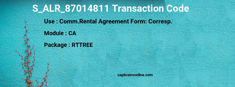 SAP S_ALR_87014811 transaction code