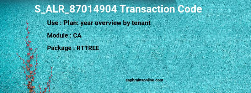 SAP S_ALR_87014904 transaction code