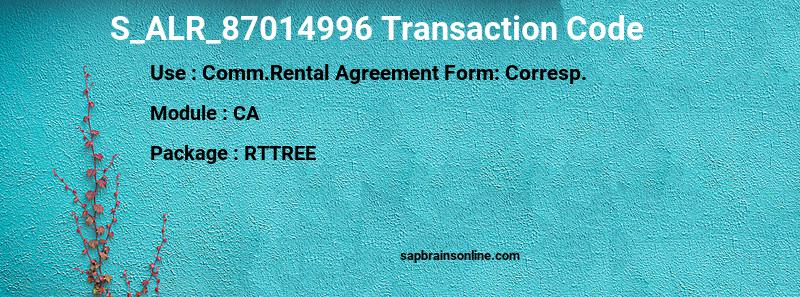SAP S_ALR_87014996 transaction code