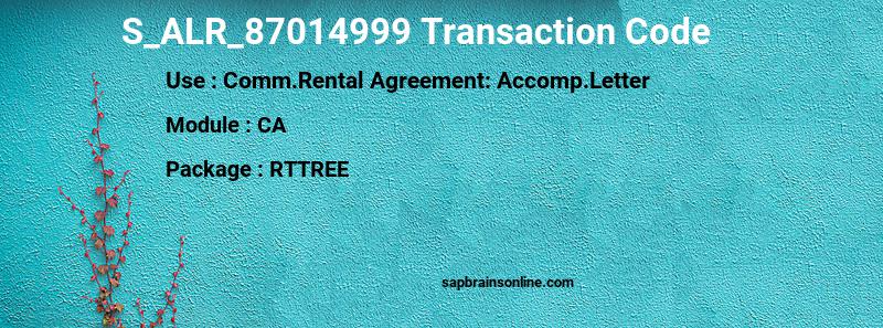 SAP S_ALR_87014999 transaction code