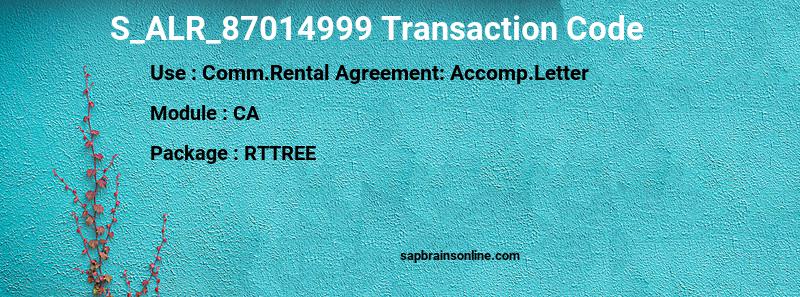 SAP S_ALR_87014999 transaction code