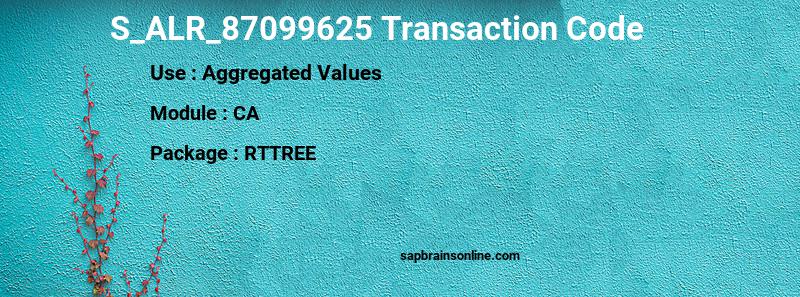 SAP S_ALR_87099625 transaction code