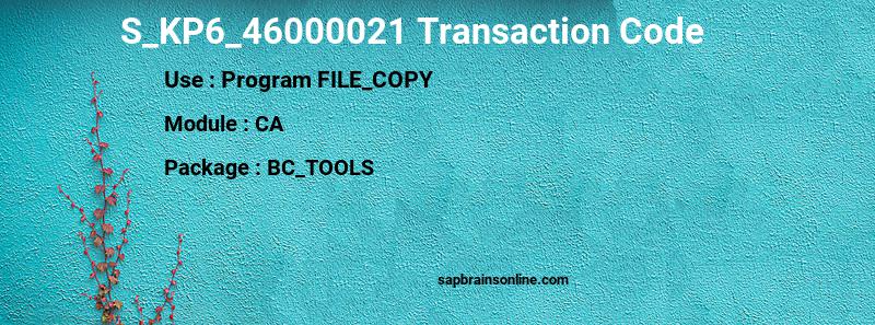 SAP S_KP6_46000021 transaction code