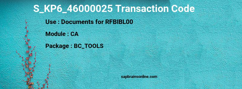 SAP S_KP6_46000025 transaction code