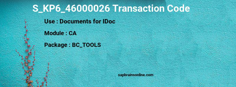 SAP S_KP6_46000026 transaction code