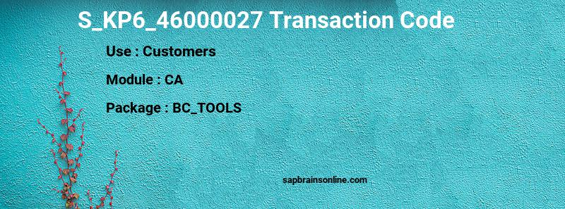 SAP S_KP6_46000027 transaction code