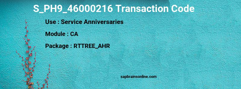 SAP S_PH9_46000216 transaction code