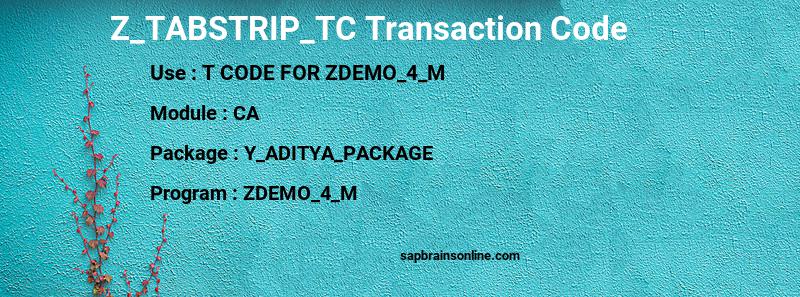 SAP Z_TABSTRIP_TC transaction code