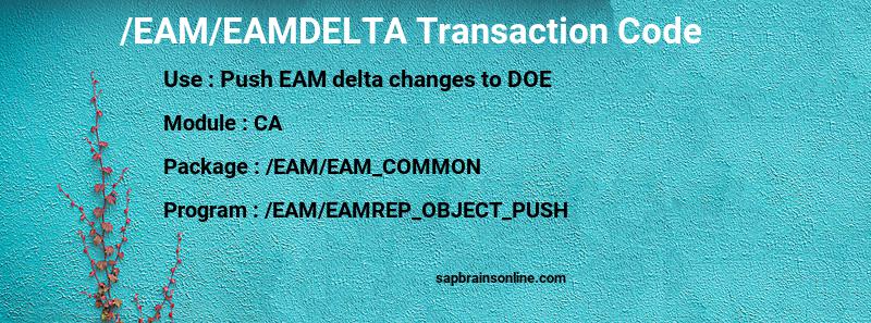 SAP /EAM/EAMDELTA transaction code