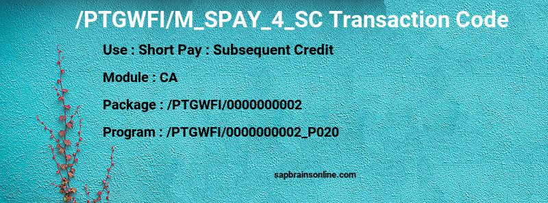 SAP /PTGWFI/M_SPAY_4_SC transaction code