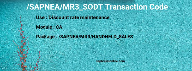 SAP /SAPNEA/MR3_SODT transaction code