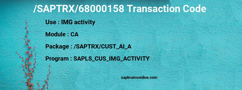 SAP /SAPTRX/68000158 transaction code