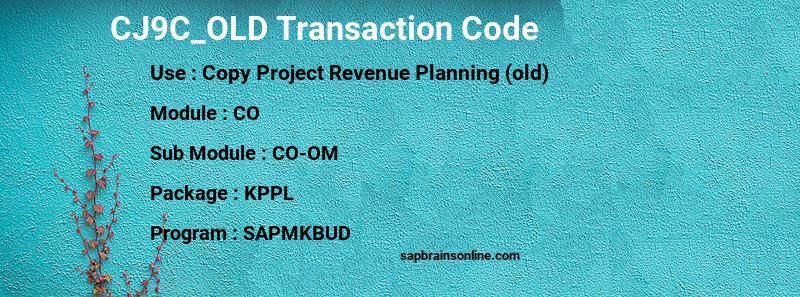 SAP CJ9C_OLD transaction code