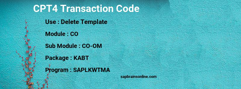 SAP CPT4 transaction code