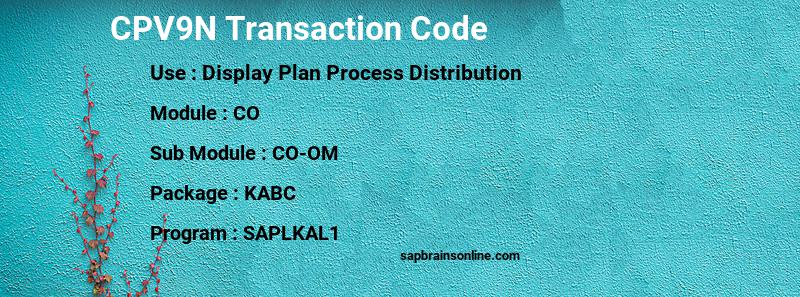 SAP CPV9N transaction code