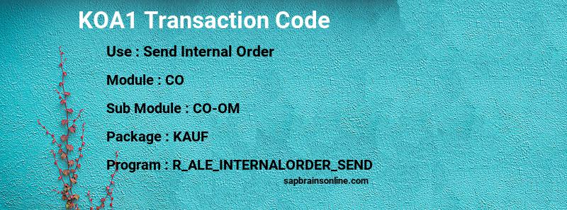 SAP KOA1 transaction code