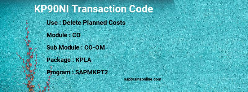 SAP KP90NI transaction code