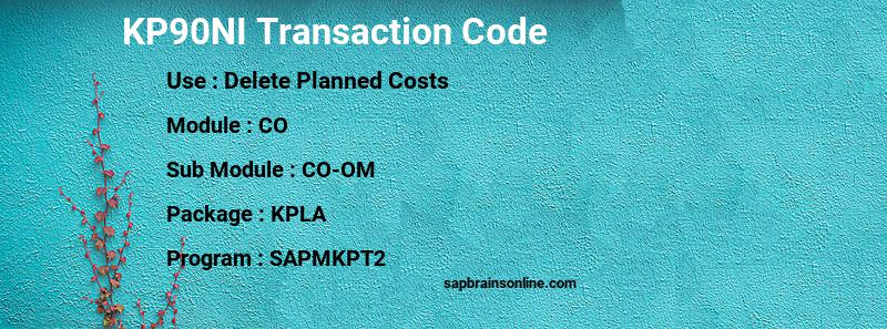 SAP KP90NI transaction code