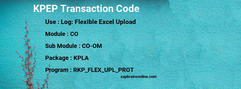SAP KPEP transaction code