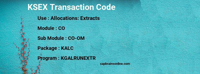 SAP KSEX transaction code