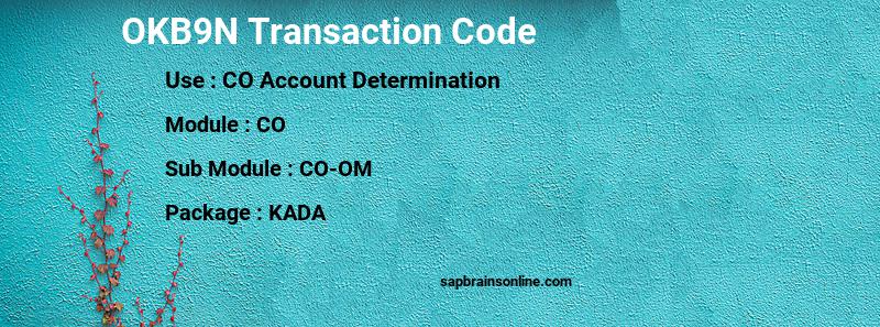 SAP OKB9N transaction code