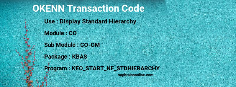 SAP OKENN transaction code