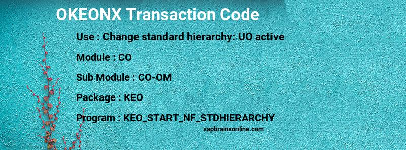 SAP OKEONX transaction code