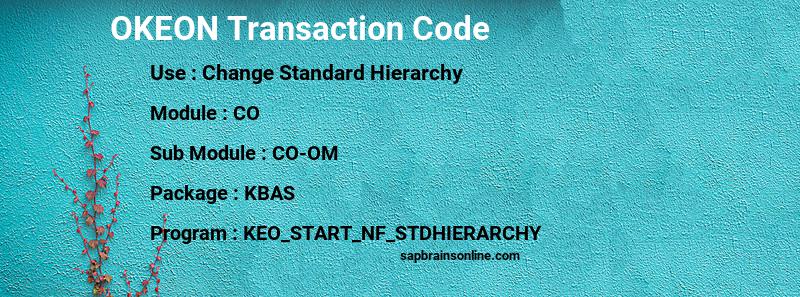 SAP OKEON transaction code