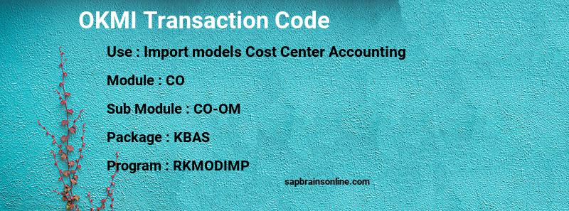 SAP OKMI transaction code