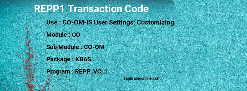 SAP REPP1 transaction code