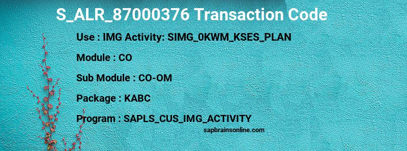 SAP S_ALR_87000376 transaction code