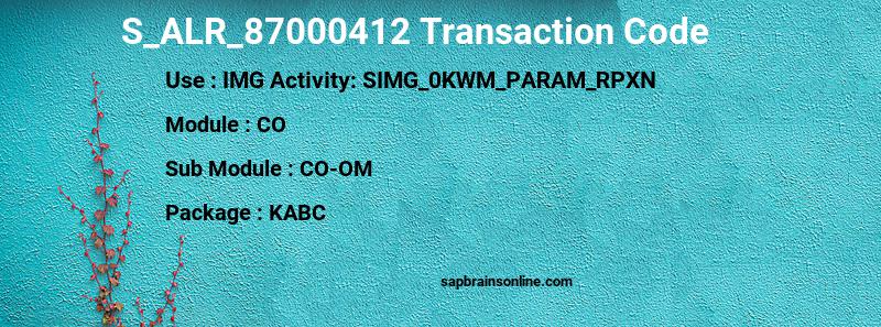 SAP S_ALR_87000412 transaction code