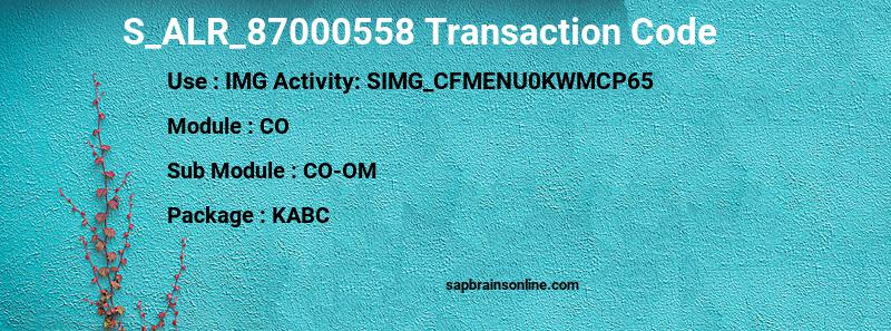 SAP S_ALR_87000558 transaction code