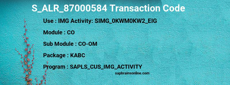 SAP S_ALR_87000584 transaction code