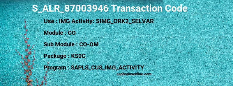 SAP S_ALR_87003946 transaction code