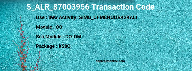 SAP S_ALR_87003956 transaction code