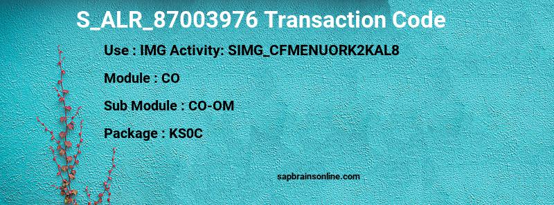 SAP S_ALR_87003976 transaction code