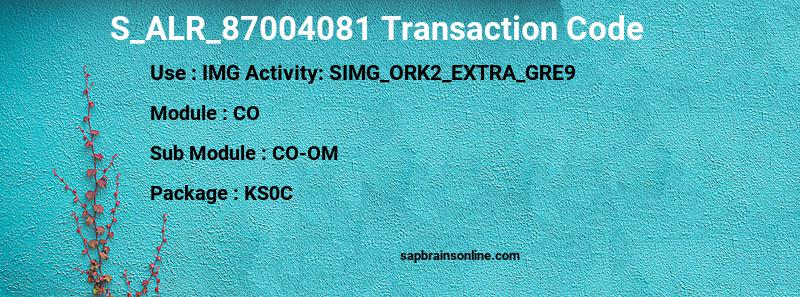 SAP S_ALR_87004081 transaction code