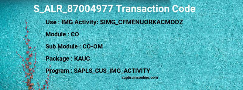 SAP S_ALR_87004977 transaction code