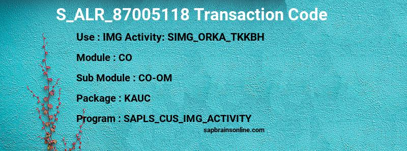 SAP S_ALR_87005118 transaction code