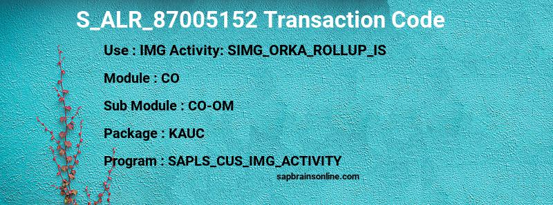 SAP S_ALR_87005152 transaction code