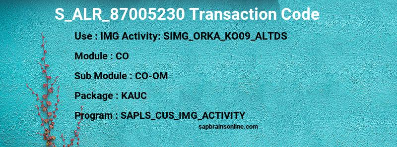 SAP S_ALR_87005230 transaction code