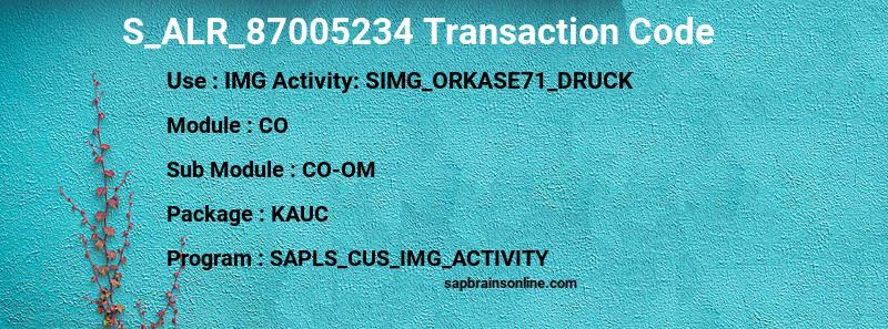 SAP S_ALR_87005234 transaction code