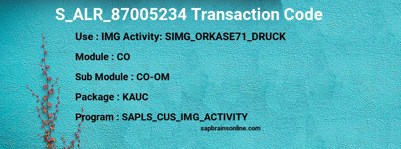 SAP S_ALR_87005234 transaction code